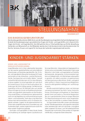 Buchtitel: Stellungnahme: Kinder- und Jugendarbeit stärken