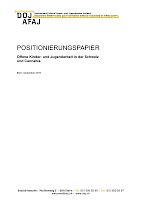 Positionierungspapier - Offene Kinder- und Jugendarbeit in der Schweiz und Cannabis