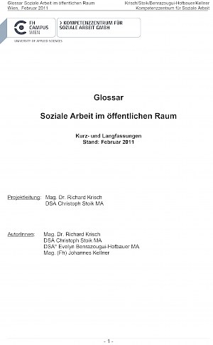 Buchtitel: Glossar Soziale Arbeit im öffentlichen Raum