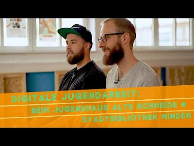 Buchtitel: Digitale Jugendarbeit: Hinter den Kulissen beim Jugendhaus Alte Schmiede &amp; Stadtbibliothek Minden (Video)